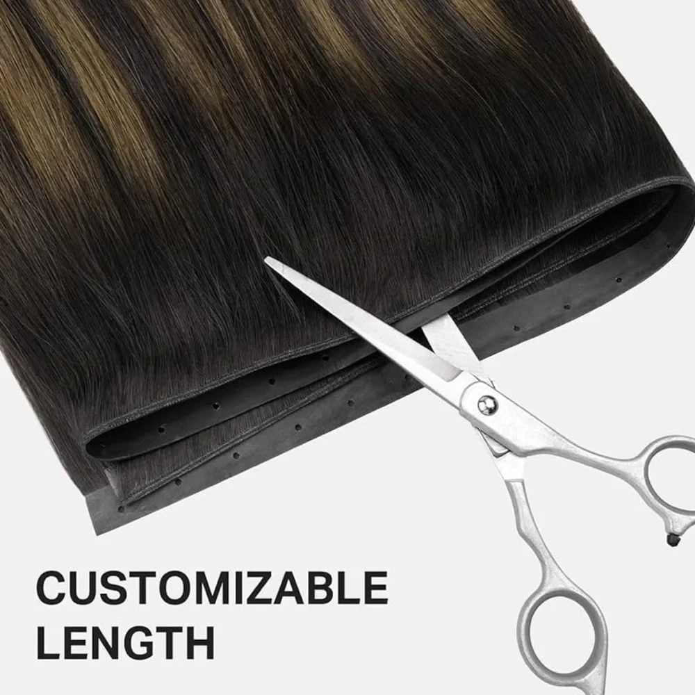 Dark Brown Chestnut Brown Human Hair Butterfly Weft 20 Inch Hair Extensions
